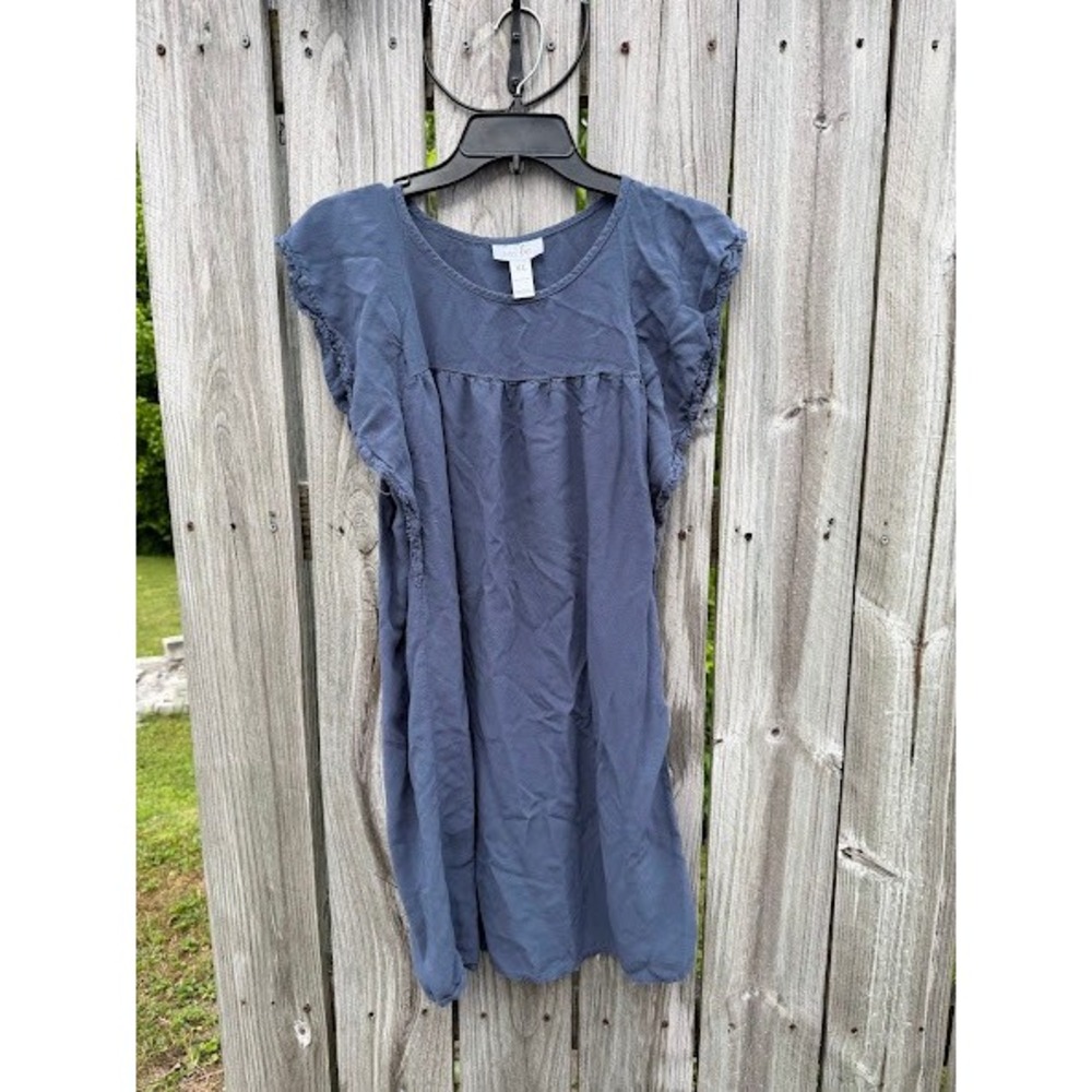 Boho Flutter Sleeve Just Be Shift Dress Womens XL Blue